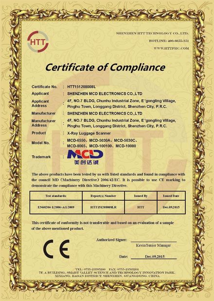 Porcellana Shenzhen MCD Electronics Co., Ltd. Certificazioni
